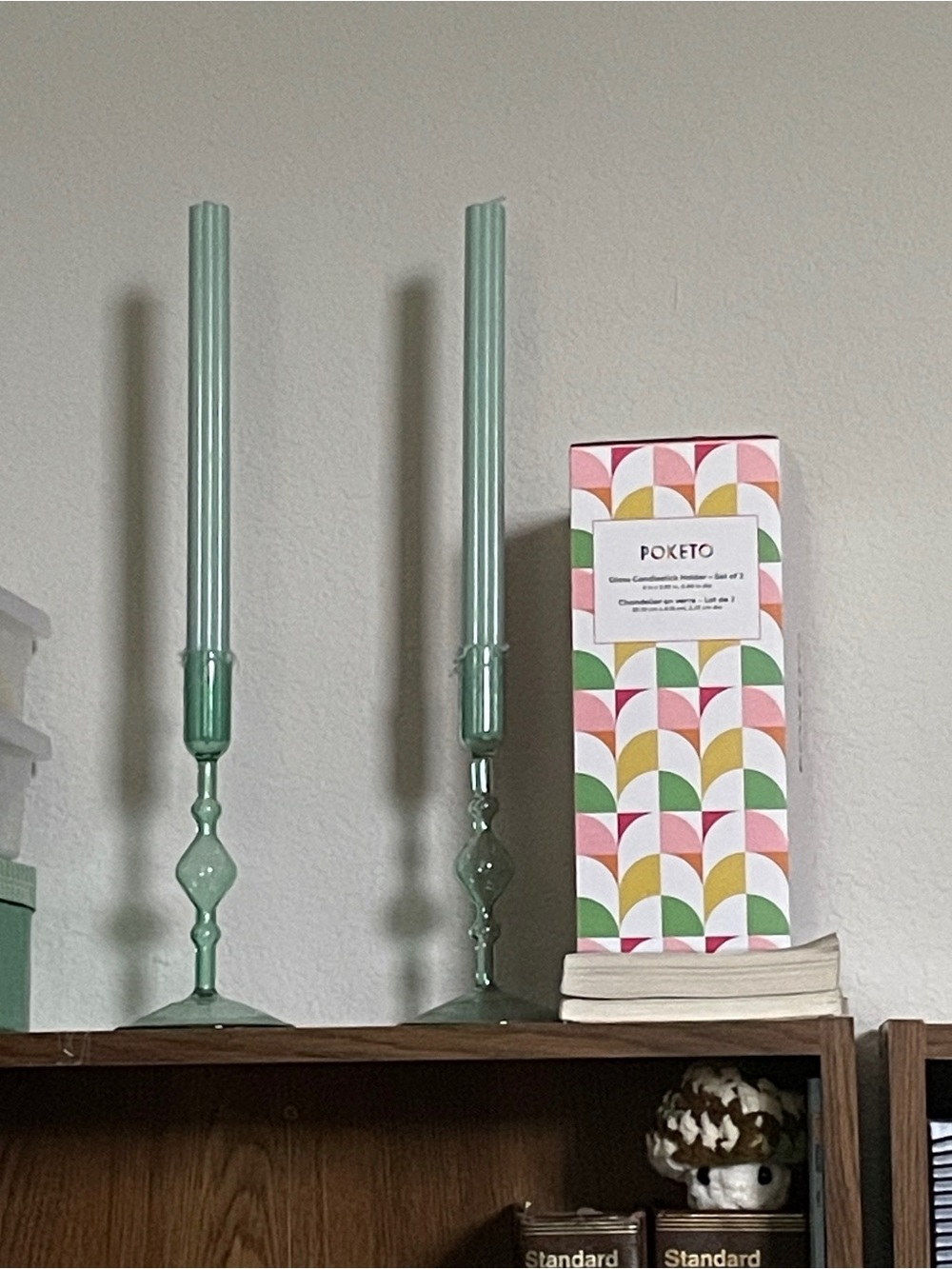 Poketo Glass Candle Holders Set of 2 Green